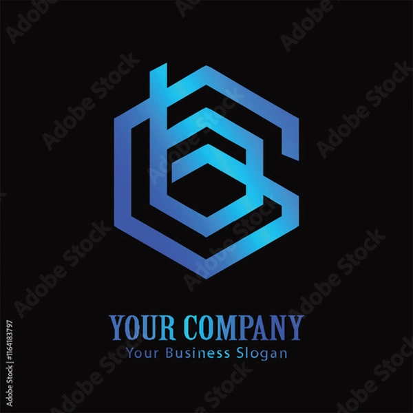 Fototapeta BG lettering logo is simple, easy to understand and authoritative