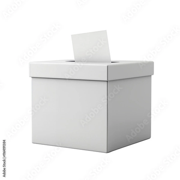 Fototapeta Ballot box or voting box isolated on transparent background. Cut out png