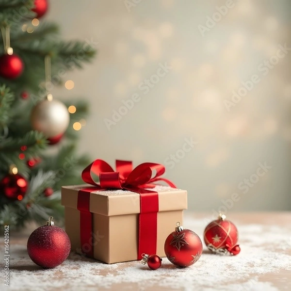 Fototapeta gift box with decorations