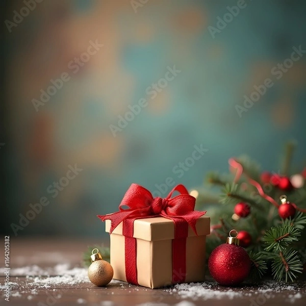 Fototapeta gift box with decorations