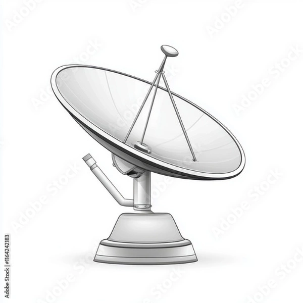 Fototapeta A sleek, modern satellite dish with a polished white surface, showcasing its elegant design and functionality.