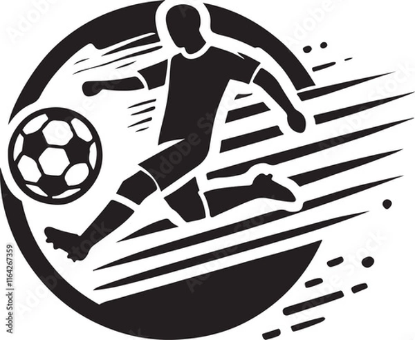 Fototapeta Soccer icon silhouette vector with white background