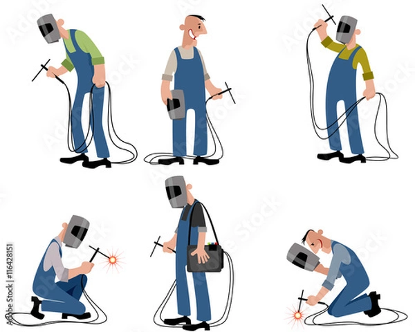 Obraz Six welders set