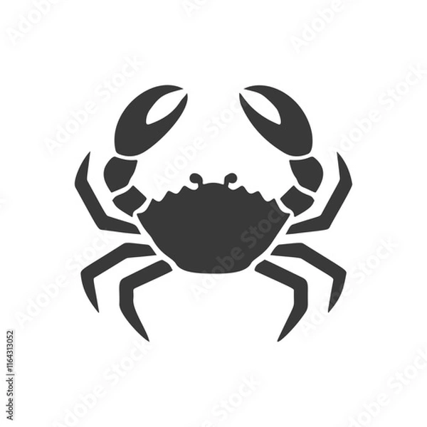 Obraz Black silhouette vector illustration of a crab