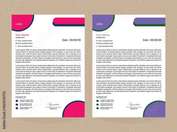 Obraz template for business Letterhead Design