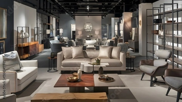 Fototapeta Modern Couch In Lounge 