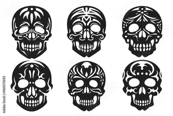 Obraz set of skull vector illustration