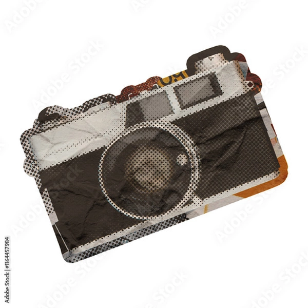 Fototapeta Template Retro Camera Collage Art Design Element