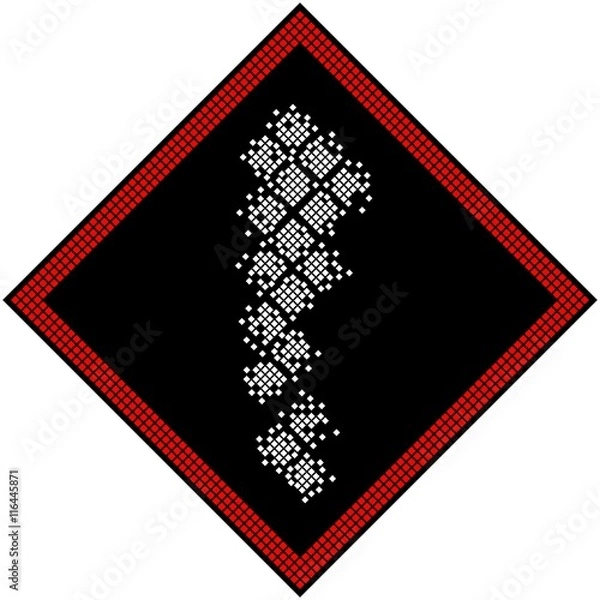 Fototapeta Shattered Pixel - Pixelated Pixel Exclamation