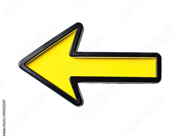 Fototapeta Isolated Yellow Arrow Pointing Left