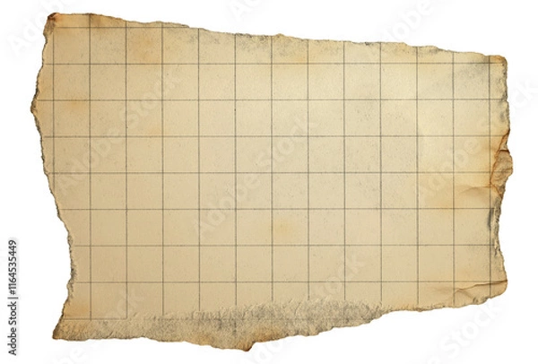 Obraz torn paper vintage note grid memo brown paper