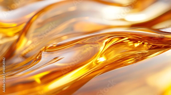 Obraz Glowing Molten Glass Surface with Fluid Waves