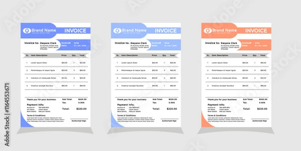 Obraz Creative modern invoice design template 06