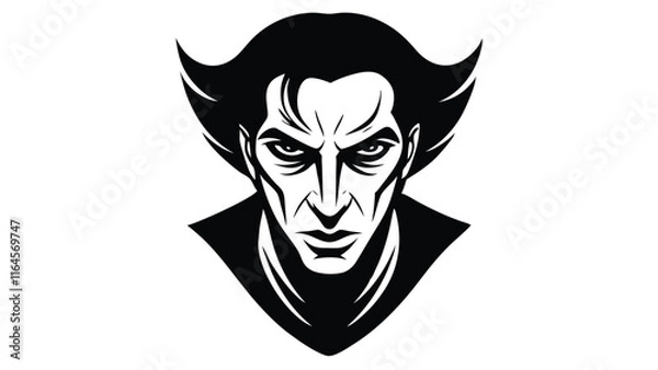 Fototapeta Abstract Face with One Continuous Stroke