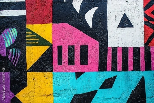 Fototapeta Bold Geometric Abstract Art with Futuristic Aesthetic