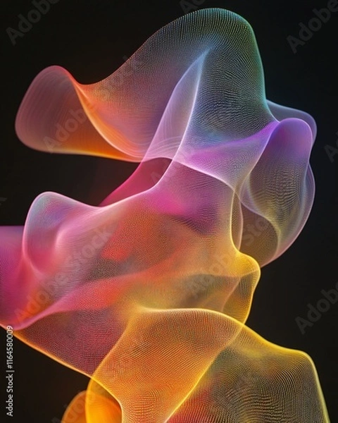 Fototapeta Dynamic Abstract Waves with Glowing Colors