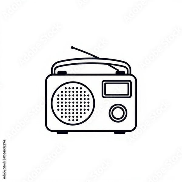 Obraz radio icon on white background
