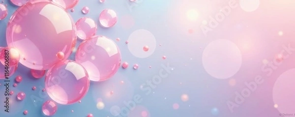 Fototapeta Soft pastel bubbles float on a light background , round, digital, soft