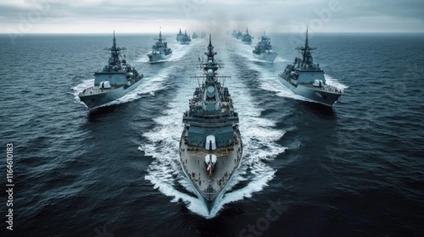 Obraz Dynamic Action Shots of Ships at Sea