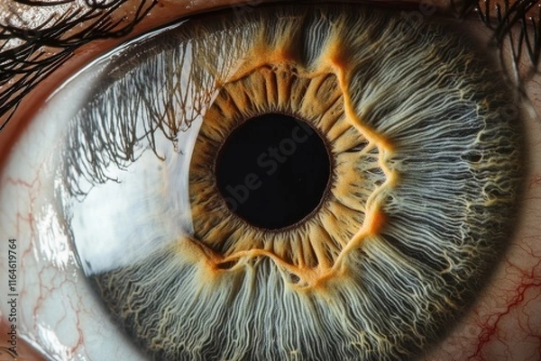 Obraz Intricate details of a human eye showcasing unique iris patterns and vibrant colors