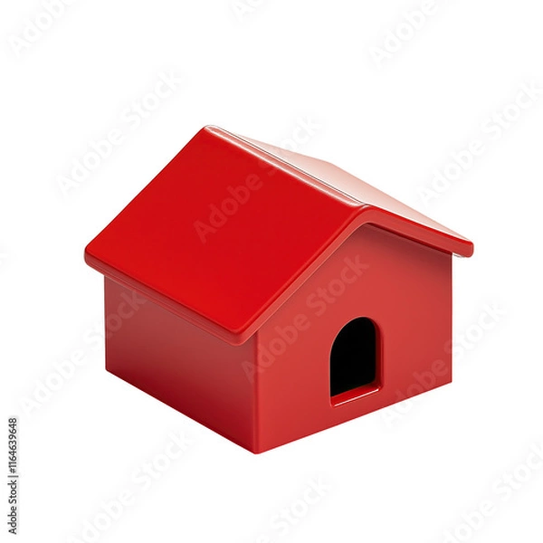 Fototapeta Red house isolated on transparent or white background