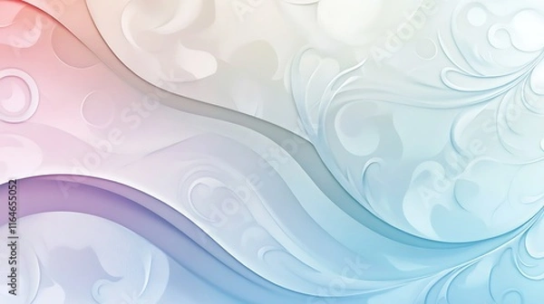 Fototapeta Abstract Pastel Swirls and Waves Background Design