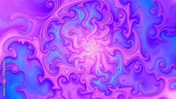 Fototapeta Vibrant Cosmic Swirl - Hypnotic Abstract Fractal Background