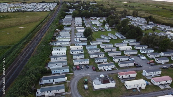 Obraz Breathtaking Drone Views of Caravan Parks Across the UK