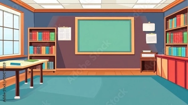 Fototapeta Engaging Classroom with Interactive Study Area