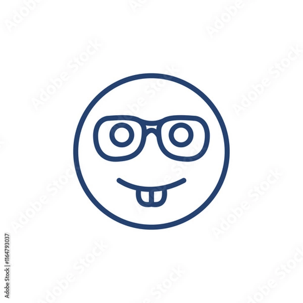 Fototapeta Nerd face icon Outline icon sign