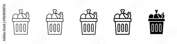 Fototapeta food waste icon Simple thin line logo set