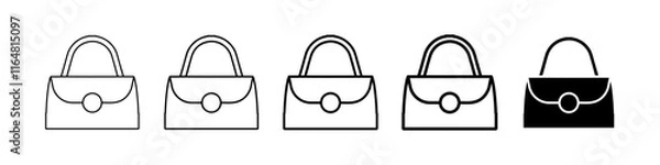 Fototapeta hand bag icon Simple thin line logo set