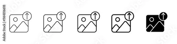 Fototapeta photo upload icon Simple thin line logo set