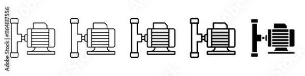 Fototapeta water pump icon Simple thin line logo set