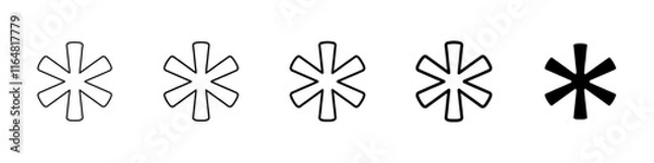 Fototapeta asterisk icon Simple thin line logo set