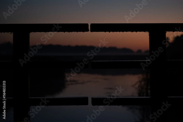 Obraz Silhouetted railing