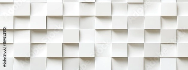 Fototapeta Abstract white square geometric pattern background texture.