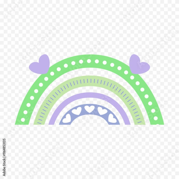 Fototapeta Hand drawn rainbow element. Boho rainbow hand drawn illustration
