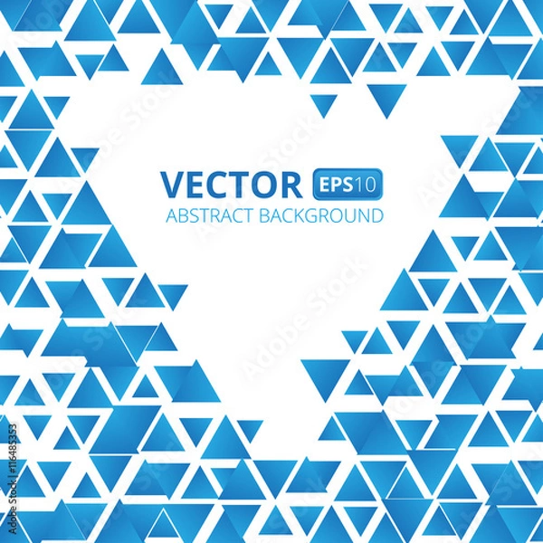 Fototapeta Abstract blue triangle vector background. Vector illustration