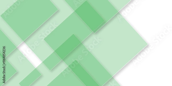 Fototapeta Minimalistic geometric green abstract background. abstract background with transparent rhombus geometric diagonal triangle patterns vibrant header design. Geometric background poster design template.