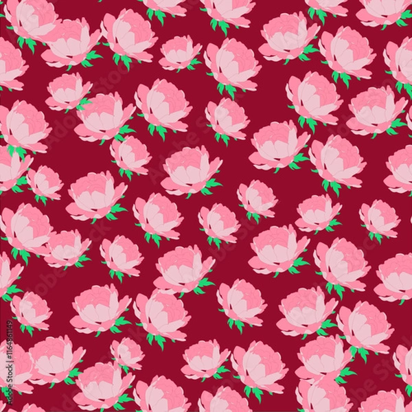 Obraz Beautiful pattern with flowers and leaf.Floral vector illustration