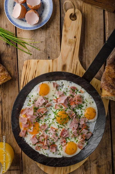 Obraz Ham and egg omelet