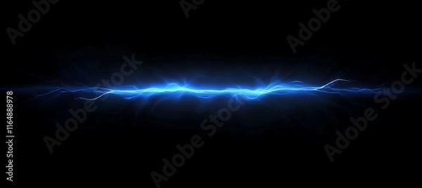 Fototapeta Abstract blue energy wave on black background. (1)