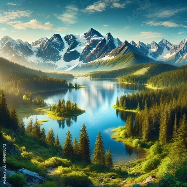 Obraz lake in the mountains