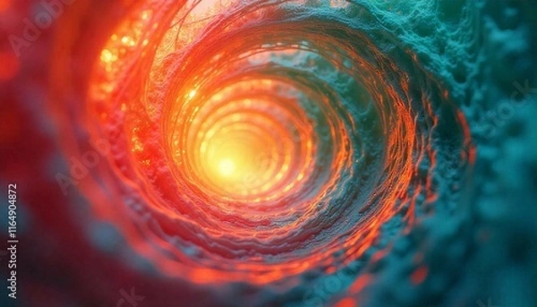 Obraz A swirling vortex of vibrant gradients, transitioning smoothly from warm to cool tones, creating a sense of depth and motion."
