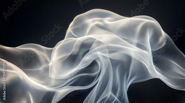 Obraz Light bending around shapes creating fluid, abstract movement. Generative AI
