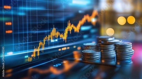 Fototapeta Enhance financial growth with investment strategies. Explore stock market analysis and trends for maximizing profits. Economic insights for investors.