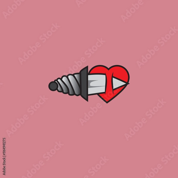 Obraz knife stabs the heart