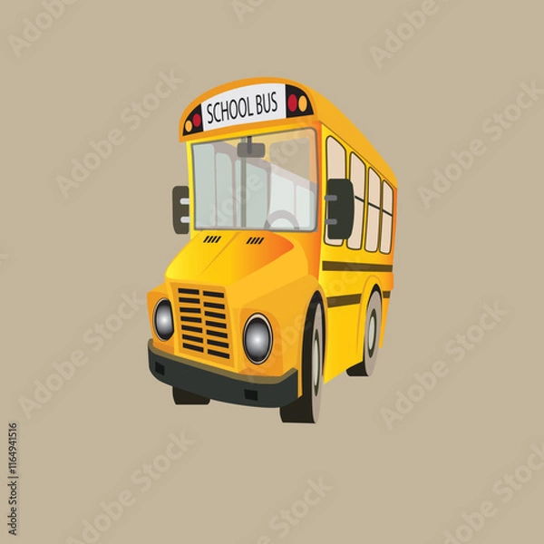 Obraz Vector yellow school bus 
