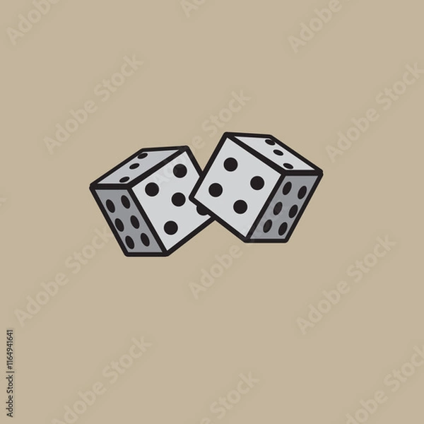 Fototapeta illustration vector graphic of  two dice 